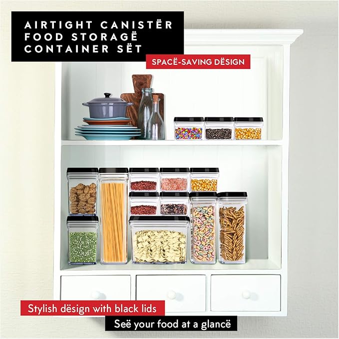 DWËLLZA KITCHEN Mini Airtight Food Storage Containers with Lids – Set of 6 Clear Plastic Small Pantry Containers for Spices, Candy, Nuts, Coffee or Tea, BPA-Free, Keeps Food Fresh & Dry-NeatNest