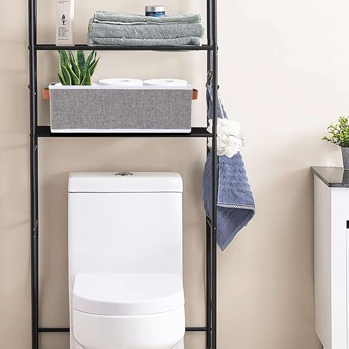 Fabric Storage Cubes 1-Pack, Foldable Open Clothes Boxes, 15 x 6 x 5 Inch Organizer Bins with Double Handles, Closet Basket Containers, Gray-NeatNest