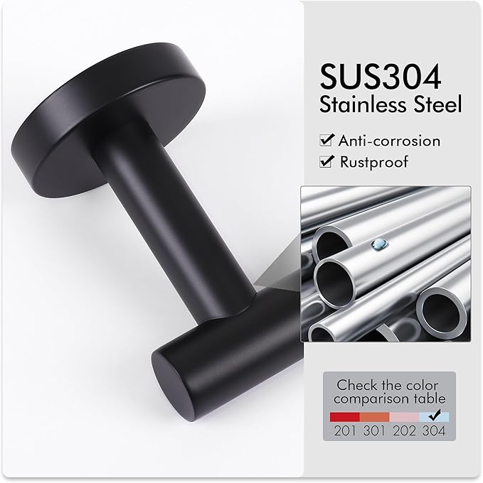 KES 29.5 Inches Matte Black Towel Bar for Bathroom Shower Hand Towel Holder Hanger SUS304 Stainless Steel RUSTPROOF Wall Mount, Total Length 31.9 Inch, A2000S80-BK