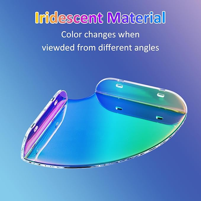 7x7 Inch Corner Shelf Wall Mount Set of 2, Iridescent Acrylic Corner Floating Shelves, Corner Wall Organizer Shelf for Bathroom, Kitchen, Bedroom, Living Room, Dining Room, Office