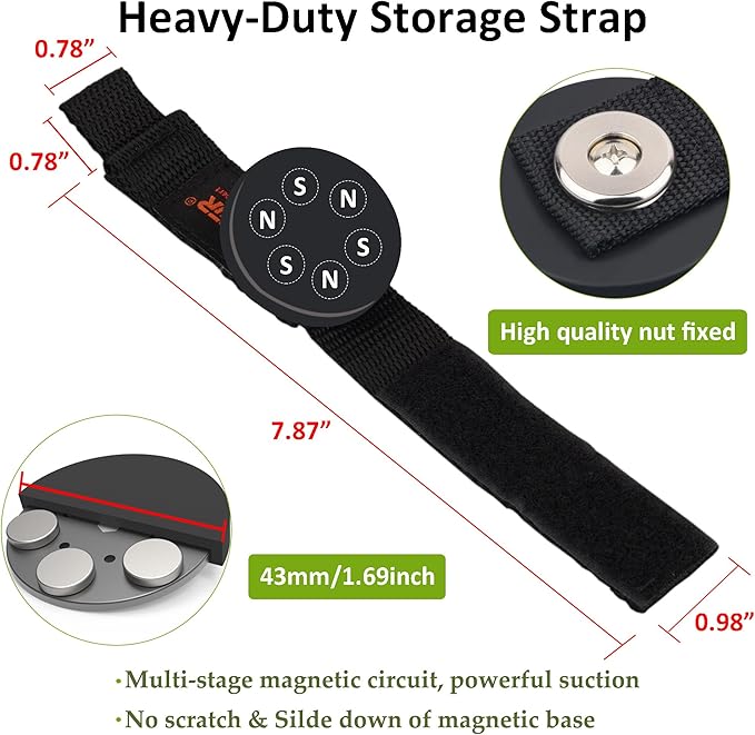 ULIBERMAGNET Strong Magnetic Storage Hooks,Heavy Duty Magnetic Garage Storage Tool Organizer,Extension Cord,Hose, Cable, Rope,Tools for Garage,Pick-up,RV and Workshop(4 Pack/1.69INCH)