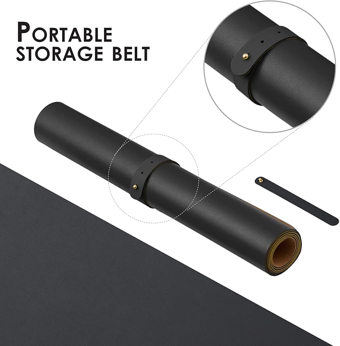 Cork Desk Mat - Dual-Sided Desk Pad for Office and Home - Desk Organization and Accessories - Ideal for Large Mouse Pad and Desk Mats on Top of Desks(Black,90cmx 43cm)-NeatNest