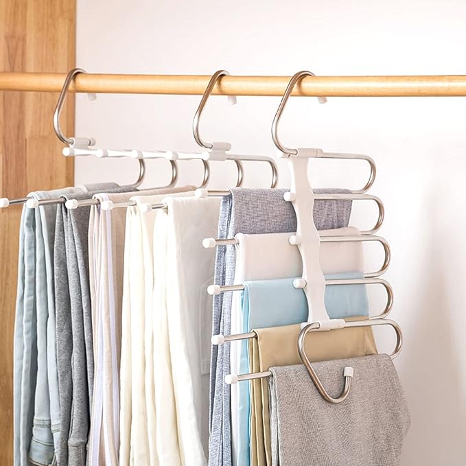 Kalimdor Pants Hangers 2 Pack Space Saving Metal Closet Organizer,Clothes Pants Hangers,Anti-Slip Design,Closet Organizers and Storage for Pants Jeans Skirts Scarf Legging-NeatNest