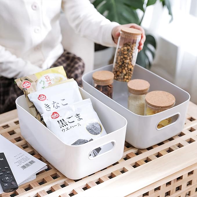 8 PCS Plastic Storage Bins and Small Storage Baskets for Cclassroom Organization, Bathroom Organization, Tub Toy Storage, Kitchen and Bedroom-NeatNest