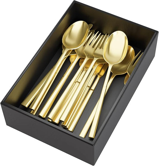 Black Bamboo Drawer Organizer - Silverware&Utensil Holder Organizer for Kitchen Drawers, Multi-Use Drawer Dividers Boxes for Bathroom Counter，Cabinet, Garage, Office Desk, Makeup, Jewelry (9"6"2.5")-NeatNest