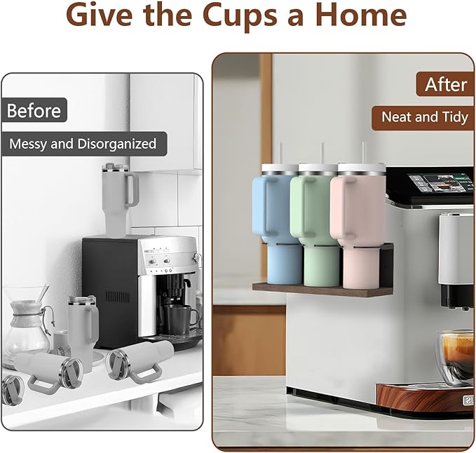 2pcs Magnetic Cup Holder for Fridge, Stanley Cup Organizer for 30oz&40oz, Magnetic Tumbler 0rganizer for Refrigerator, Stanley Cup Accessories for Kitchen Water Bottle Storage Rack-NeatNest