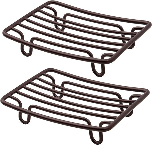Bar Soap Dish Holder for Shower Bathroom Stainless Steel Rust Proof Self Draining, Bronze-2 Pack-NeatNest