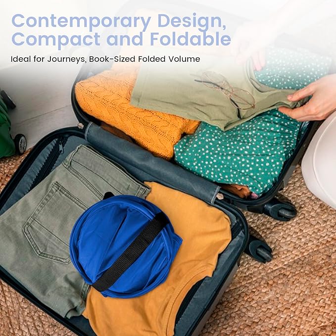 HOUSE AGAIN Upgraded Pop-up Laundry Hamper 2 Pack, Collapsible Laundry Basket with Durable Handles Solid Bottom High Steel Frame, Portable Foldable Dirty Clothes for Dorm, Laundry room Travel, Blue-NeatNest