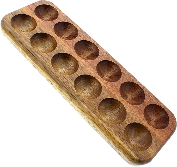 GUI'S CHICKEN COOP Egg Tray - Rustic Wooden Egg Holder For Eggs Usable in Kitchen Refrigerator, or Countertop for Display or Storage - Easy to Clean… (12 Eggs)