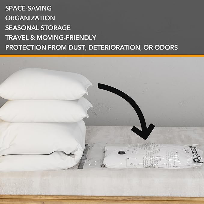 SpaceAid 14 Pack Vacuum Storage Bags with Electric Air Pump, Space Saver Sealer Compression Bags for Comforters, Blankets, Pillows, Bedding, Clothes (4 Jumbo/4 Large/3 Medium/3 Small)-NeatNest