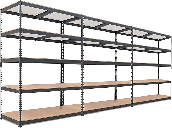 HOMEDANT 5 Tier Laminated Boltless Heavy Duty Garage Storage Adjustable Wide Size Metal Shelving Unit Utility Rack Shelves Organization Multipurpose Shelf Shed Warehouse 47.7"W x 24.1"D x 71.3"H 3Pack-NeatNest
