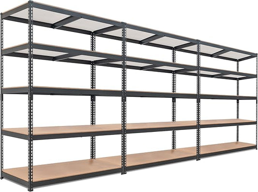 HOMEDANT 5 Tier Laminated Boltless Heavy Duty Garage Storage Adjustable Wide Size Metal Shelving Unit Utility Rack Shelves Organization Multipurpose Shelf Shed Warehouse 47.7"W x 24.1"D x 71.3"H 3Pack-NeatNest