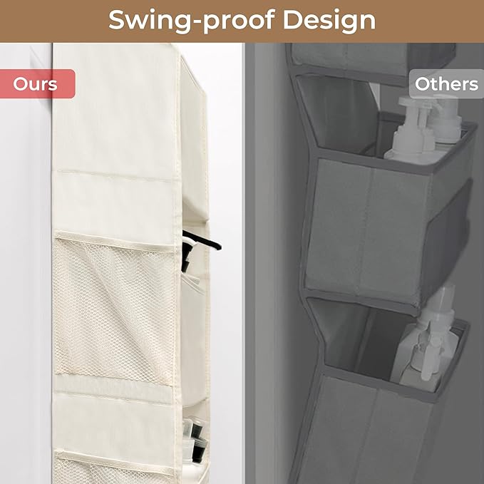 GRANNY SAYS Over The Door Organizer, 6-Shelf Detachable Behind The Door Storage with 8 Pockets, Anti Tilt Large Capacity Door Hanging Organizer for Nursery, Bedroom, Bathroom, Kids Room, Beige-NeatNest