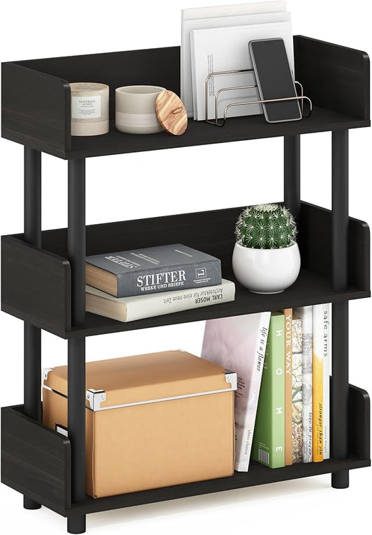 Furinno Turn-N-Tube 3-Tier Freestanding Multipurposes Display Rack, Bookshelf, Espresso-NeatNest