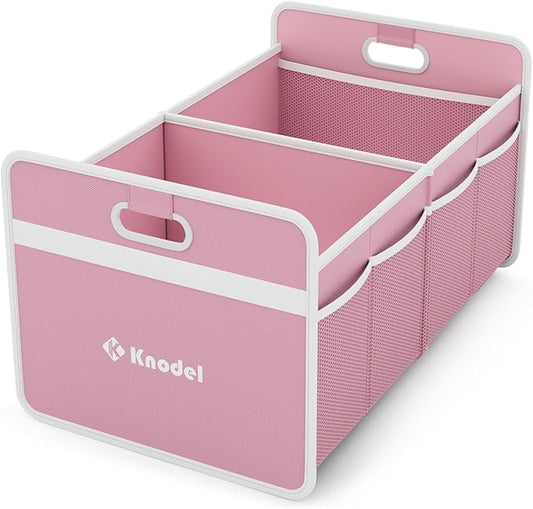 K KNODEL Car Trunk Organizer, Foldable Organizer for Car, Automotive Consoles & Organizers, Storage with Reinforced Handles (Medium, Pink)-NeatNest