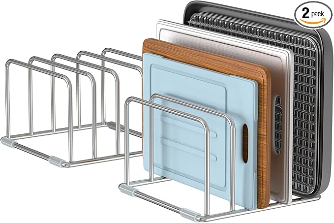 Cutting Board Stand, Cutting Board Rack, Cutting Board Organizer Stainless Steel, Cutting Board Holder for Countertop, Chopping Board Holder (2 Pack)-NeatNest