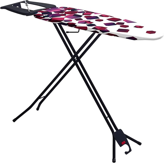 Mabel Home Ironing Board Made in Europe, Adjustable Height, Deluxe, 4-Leg, + Extra Cover, Easy Storage, 3 Different Model & Sizes (Space Saver (36" x 13"))