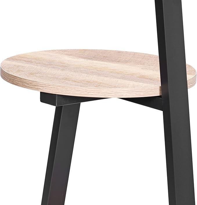 BEWISHOME Round End Table Side Table with Metal Frame, Accent Table Nightstand Bedside Table with 3-Tier Shelves, Small Couch Coffee Table for Living Room Bedroom Greige KTZ41G-NeatNest