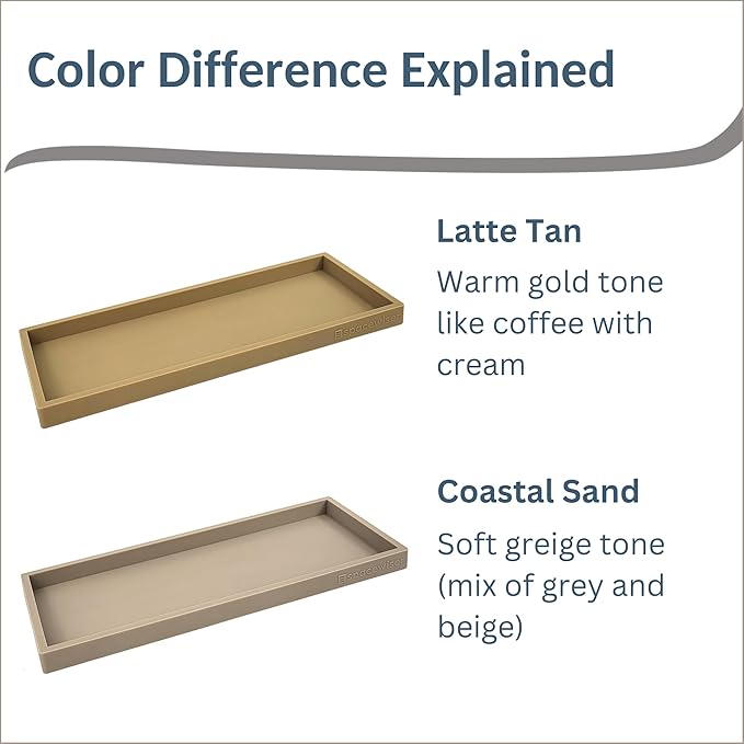 Countertop and Vanity Tray - 11.7" Silicone Bathroom Tray, Flexible Dish Soap Holder for Kitchen, Bathroom Counter Organizer, Shower Toilet Tank Trays Décor Accessories, Sink Makeup Mat Oil-NeatNest