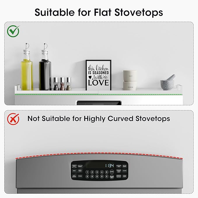 Bumusty 4X Strong Magnetic Rack for Stove Top, 30" Adjustable Oven Spice Rack, Seasoning Organizer Kitchen Shelves, Matte White-NeatNest