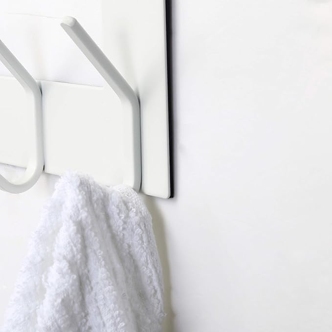 SKOLOO Over The Door Hook - White, No Assembly Required, Stainless Steel, Door Coat Rack for Entryway, Over Door Towel Hooks for Bathroom, Coat Hooks for Hanging Coats, Backpack, Jacket, Robes