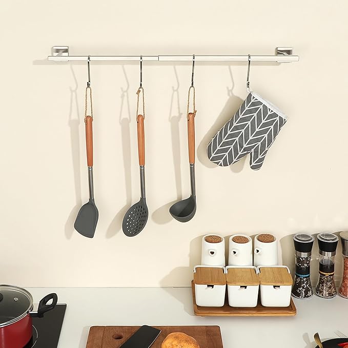 Alise Bathroom Towel Bar, Adjustable 17-30 Inch Single Towel Racks SUS304 Stainless Steel Towel Holder, Towel Racks for Bathroom Wall Mounted Towel Rack,Brushed Nickel
