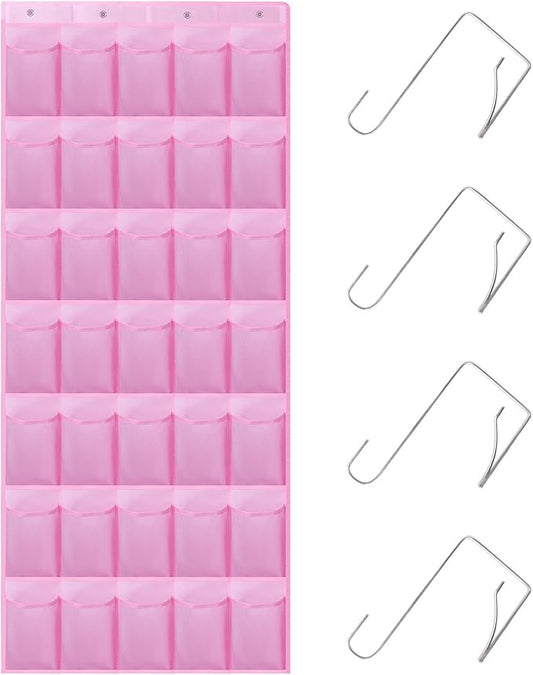 35Large Pockets Over The Door Shoe Organizer, Mesh Pockets Shoe Holder Rack, Capacity Shoe Hanging Storage，door shoe rack With 4 Metal Hook.-NeatNest