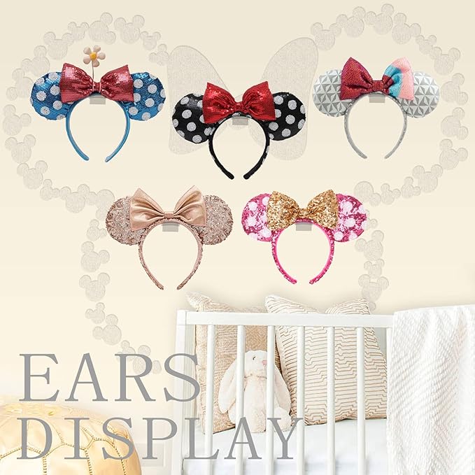 Hat Hooks for Wall, Headband Holder Adhesive No Drilling Hat Racks Organizer for Door Closet, Transparent, 28-Pack-NeatNest
