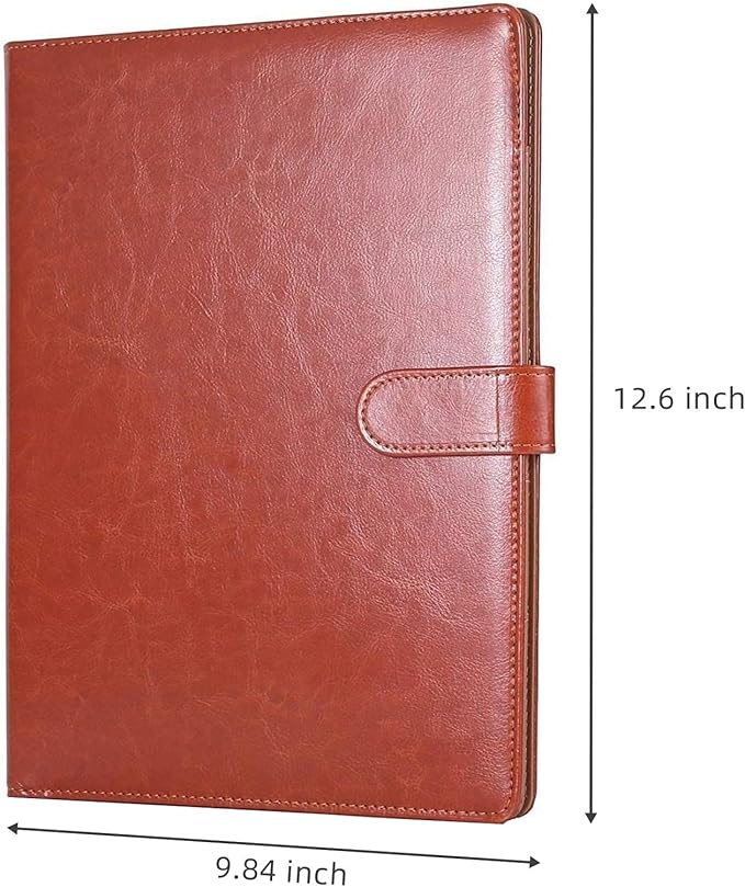 Clipboard Folder Padfolio, Mymazn Writing Portfolio Faux Leather Clipboards with Cover for Legal Pad Holder Letter Size A4 8.5 x 11 for Business Conference Notepad Clip Boards Brown-NeatNest