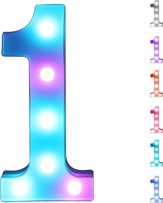 Foaky Colorful LED Number Lights with Remote,Marquee Light Up Number Sign for Night Light Wedding/Birthday Party Battery Powered Christmas Lamp Home Bar Decoration (1)-NeatNest