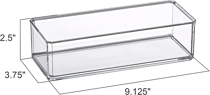 Amazing Abby - Glamour - 2-Pack Acrylic 1-Compartment Makeup Organizer, Transparent Plastic Lipstick Holder, Perfect Bathroom Vanity Storage Solution for Lipsticks, Nail Polishes, and More-NeatNest
