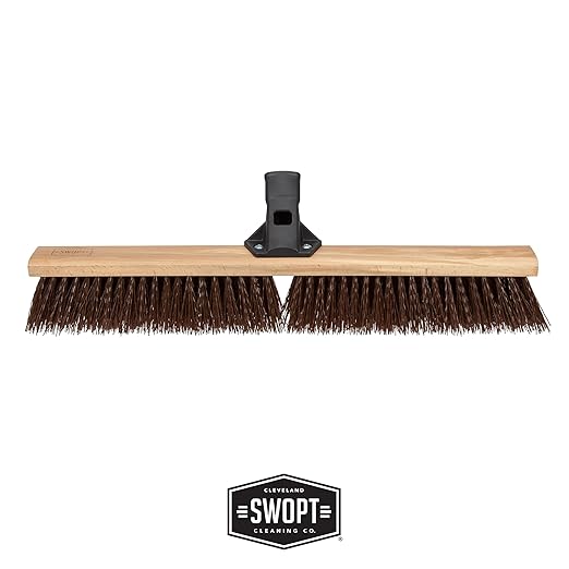 SWOPT 24” Premium Rough Surface Push Broom Head — Outdoor Push Broom for Driveways, Sidewalks, Patios — Cleaning Head Interchangeable with All SWOPT Cleaning Products for Efficient Cleaning & Storage