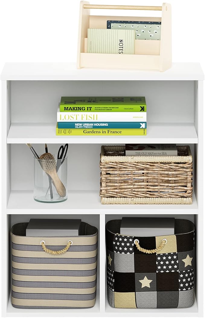 Furinno Pasir 3 Tier Display Bookcase, White