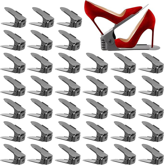 Neprock Shoe Slots Organizer for Closet, Shoe Storage Organizer Shoe Slots Organizer, Shoe Rack Organizer Space Saver Organizador De Zapatos for Closet Organization(36 Pack)(Grey)-NeatNest