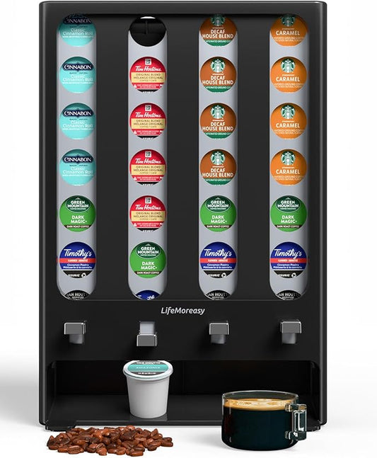 K Cup Holder Creative Coffee Pods Storage Stand Vending-Style K Pod Dispenser K Cup Organizer for 28 Pods-NeatNest