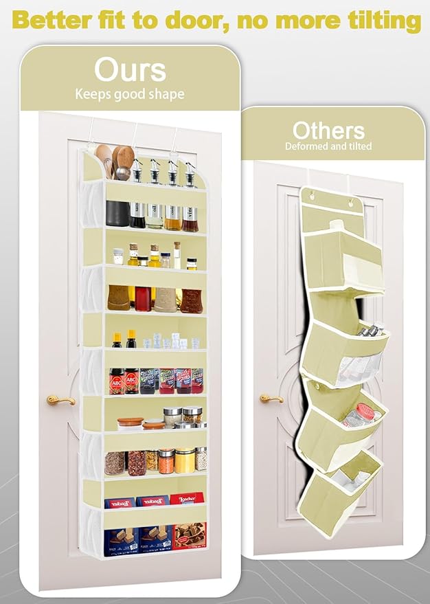 1 Pack Over The Door Storage Organizer with 5 Pockets 10 Mesh Pockets, 44 lbs Weight Capacity Door Hanging Organizers and Storage for Bedroom,Bathroom,Nursery,Kidroom,Babyroom-NeatNest