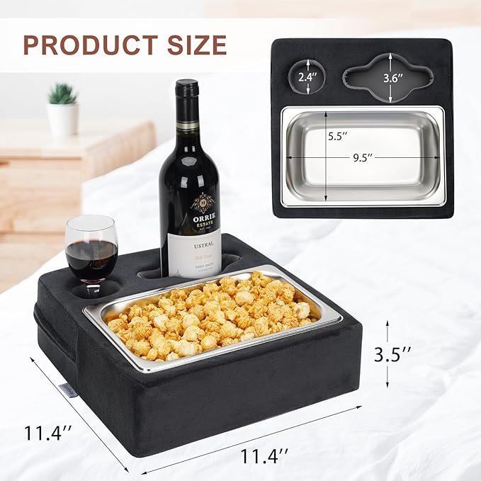Couch Cup Holder, Couch Caddy, Couch Drink Holder, Bed Cup Tray, Sofa Cup Holder Remotes Holder for Cups, Headphones, Snacks and Phones, Use it on Car, Pack, Beach, RV, and More-NeatNest