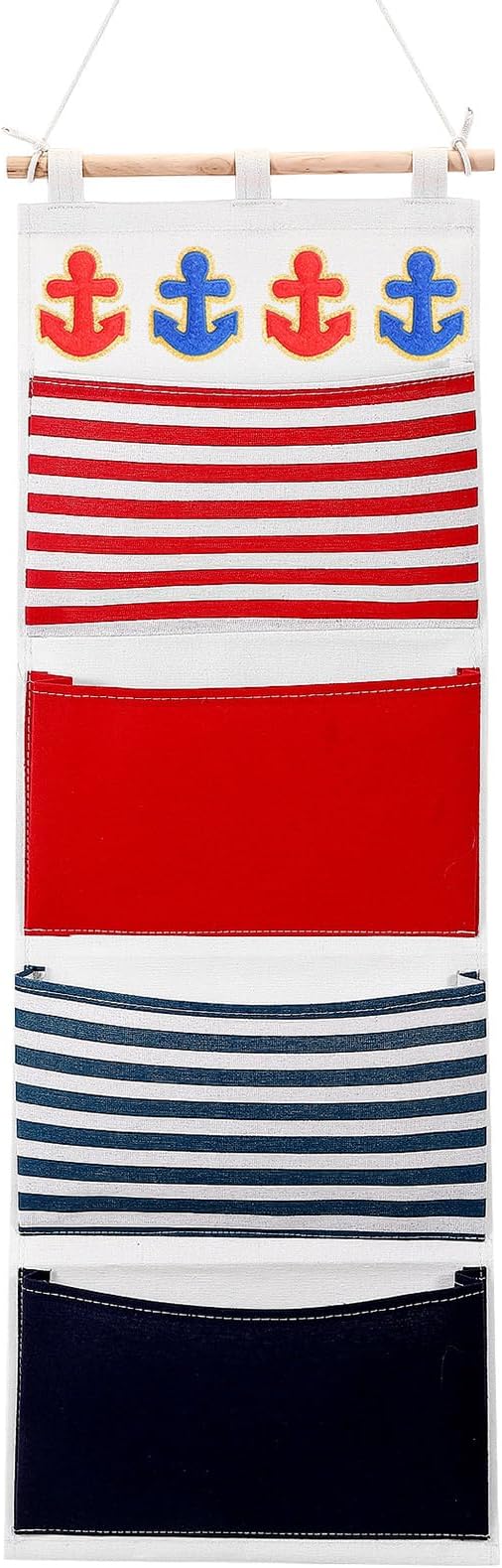 Fish Extender Cruise Gift Hanging Organizer with 4 Pockets and 4 Pcs Iron on Anchor Patches Cabin Door Hanger Storage Bag 2025 FE for Exchange Gifts and Pixie Dusting(Red, Blue)-NeatNest