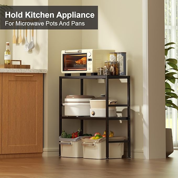 Expandable Metal Storage Shelves, 300 LBS Heavy Duty Metal Shelving Unit Rack For Pots And Pans Appliances Heavy Items, Adjustable 2 Tier Storage Shelf Rack Organizer For Kitchen Pantry Garage Laundry-NeatNest