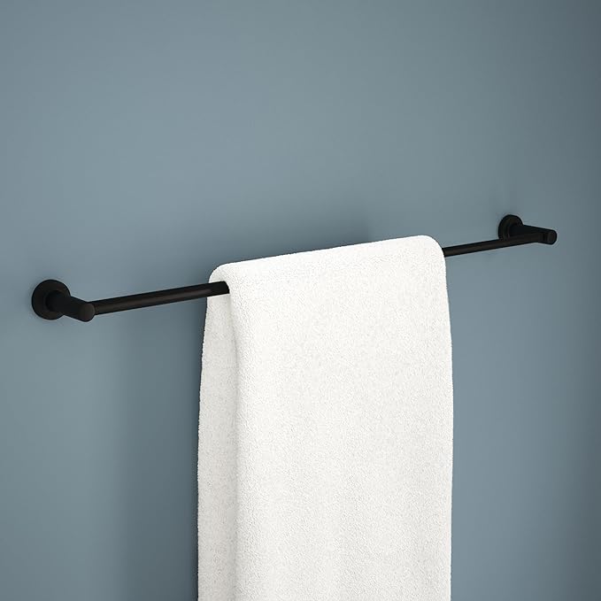 Franklin Brass Wake (1-Pack) Telescoping 15-1/2" – 29" Adjustable Towel Holder Matte Black Wall Mounted Towel Bar Expandable Towel Rack for Bathroom Bathroom Accessories WAK27-MB
