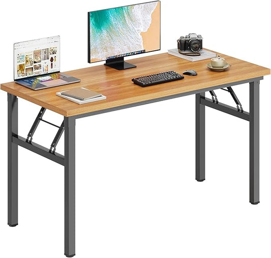 DlandHome 47 inches Folding Table Computer Desk Portable ActivityTable Conference Table Home Office Desk, Fully Assembled Teak DND-ND5-120TB1-NeatNest