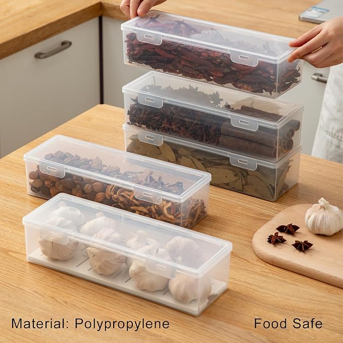 Clear Craft and Art Supply Storage Organizer, Small Deep Strips Container with Lid for Makeup, Paint Brush, Tools, Crayon, Stackable (Clear-2pack)-NeatNest