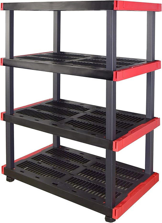 CX Craftsman, 4-Tier Highly Durable Storage Rack, 200lbs/shelf, (55”H x 40”W x 24”D), Interlocking Shelving Unit and Weather-Resistant Design, American Made Garage Shelf-NeatNest