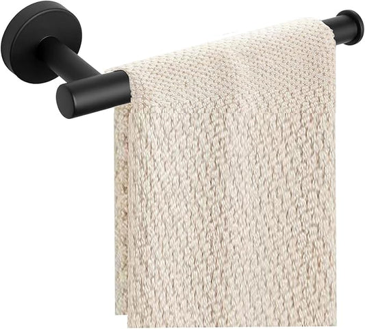 Hand Towel Holder - 9" Modern Design Towel Ring, Thicken SUS 304 Stainless Steel Towel Holder for Bathroom Wall, Contemporary Hand Towel Rack - Matte Black