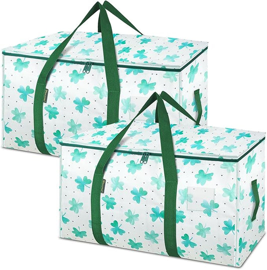 BALEINE 2-Pack Oversized Moving Bags with Reinforced Handles, Heavy-Duty Storage Tote for Clothes, Moving Supplies (Clover, 2-Pack)-NeatNest