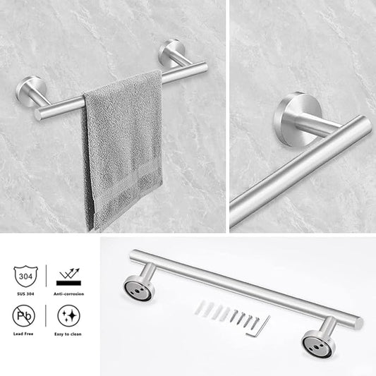 Cilee 8 Piece Brushed Nickel Bathroom Hardware Set, 24inch Bathroom Towel bar+Towel Ring+Toilet Paper Holder+ Robe Towel Hook, SUS304 Stainless Steel Bathroom Accessory Set-NeatNest