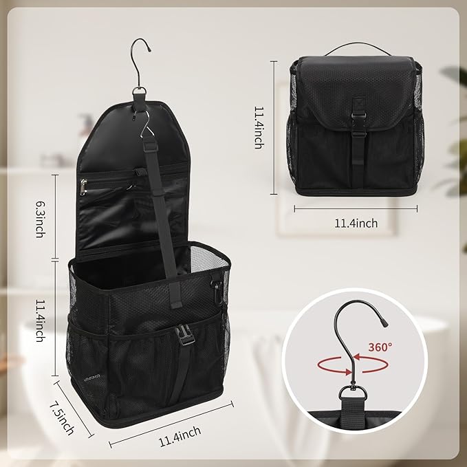 Ethereal Hanging Mesh Shower Caddy Portable for College Dorm Room Essentials, Large Capacity Shower Bag for Guys/Girls, for Beach, Swimming, Gym