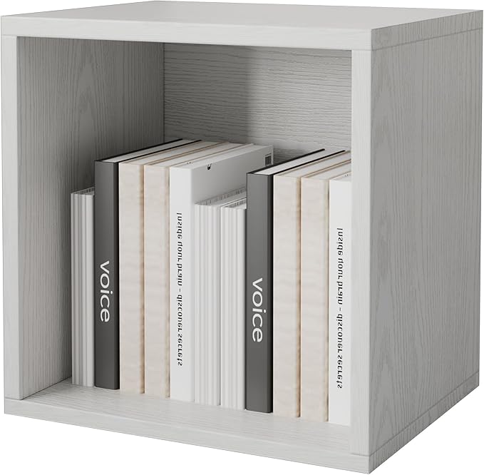 FUSUNBAO Magic DIY Cube Storage Organizer Stackable Cubes for Home Books Clothes Toy-Modular Cubby Storage System-Office Cubical-Bookcase Closet (French Oak,Drawer Cube)-NeatNest