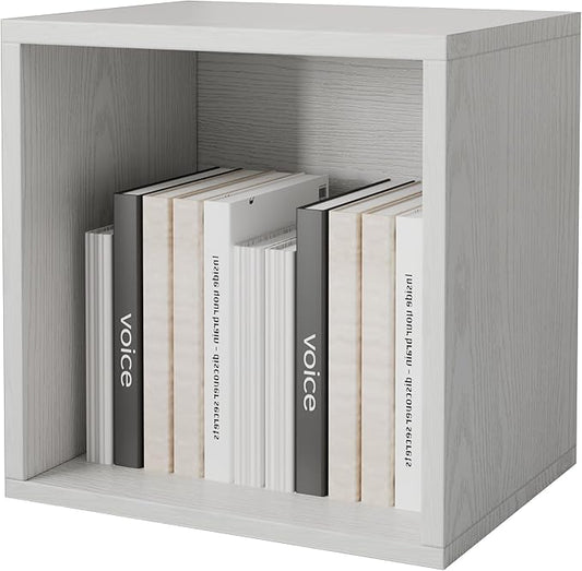 FUSUNBAO Magic DIY Cube Storage Organizer Stackable Cubes for Home Books Clothes Toy-Modular Cubby Storage System-Office Cubical-Bookcase Closet (French Oak,Drawer Cube)-NeatNest