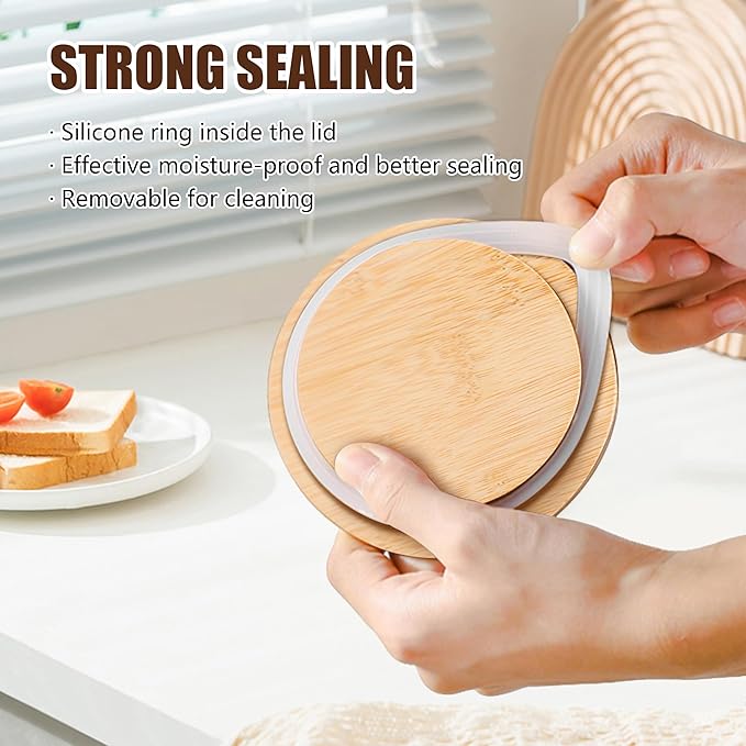 Ceramic Canister with Airtight Seal Lid, Kitchen Canisters for Countertop, Large Food Storage Jar for Flour, Coffee Bean, Sugar, Tea, Spices and More, Home Decor (1300ml/43.96oz)-NeatNest